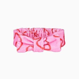 LoveShackFancy Pink and Red Crimson Candy Patterned Bow Headband